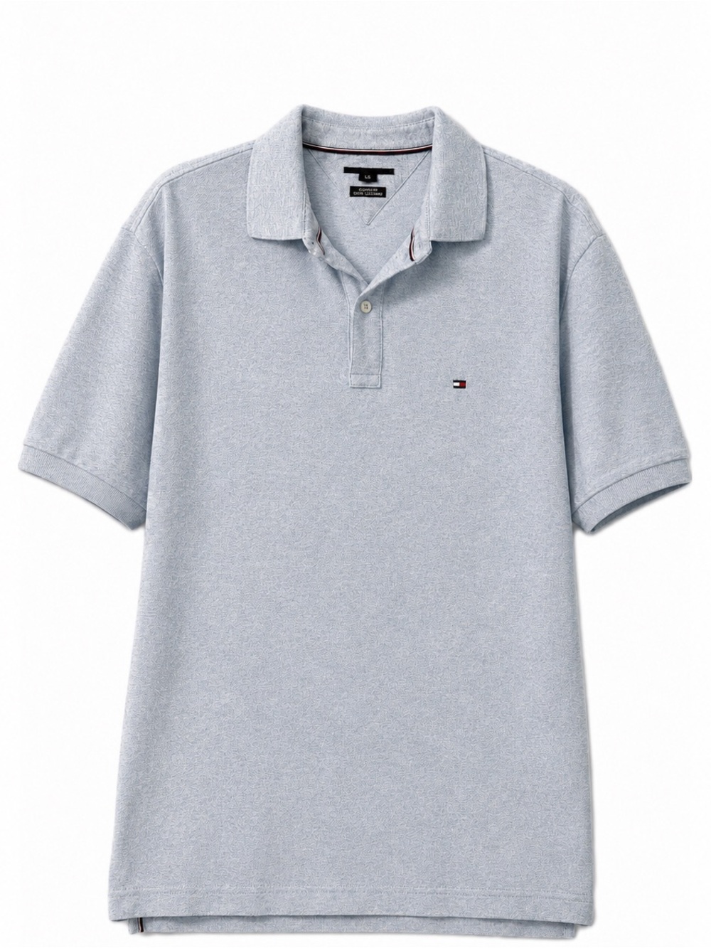 Tommy Hilfiger Light Blue Pique Polo Shirt Classic Fit Mens Large